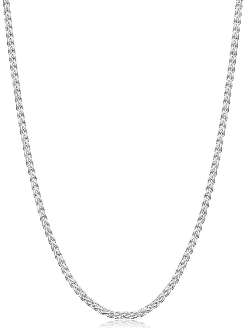 Wheat Chains for Men and Women, 2/2.5/3/4/5mm Silver Tone/14K Gold Plated/Black